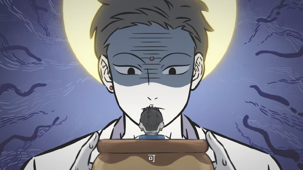 哪吒犯错躲起来,观音苦苦寻找,九月帮其打掩护,还是被识破伪装