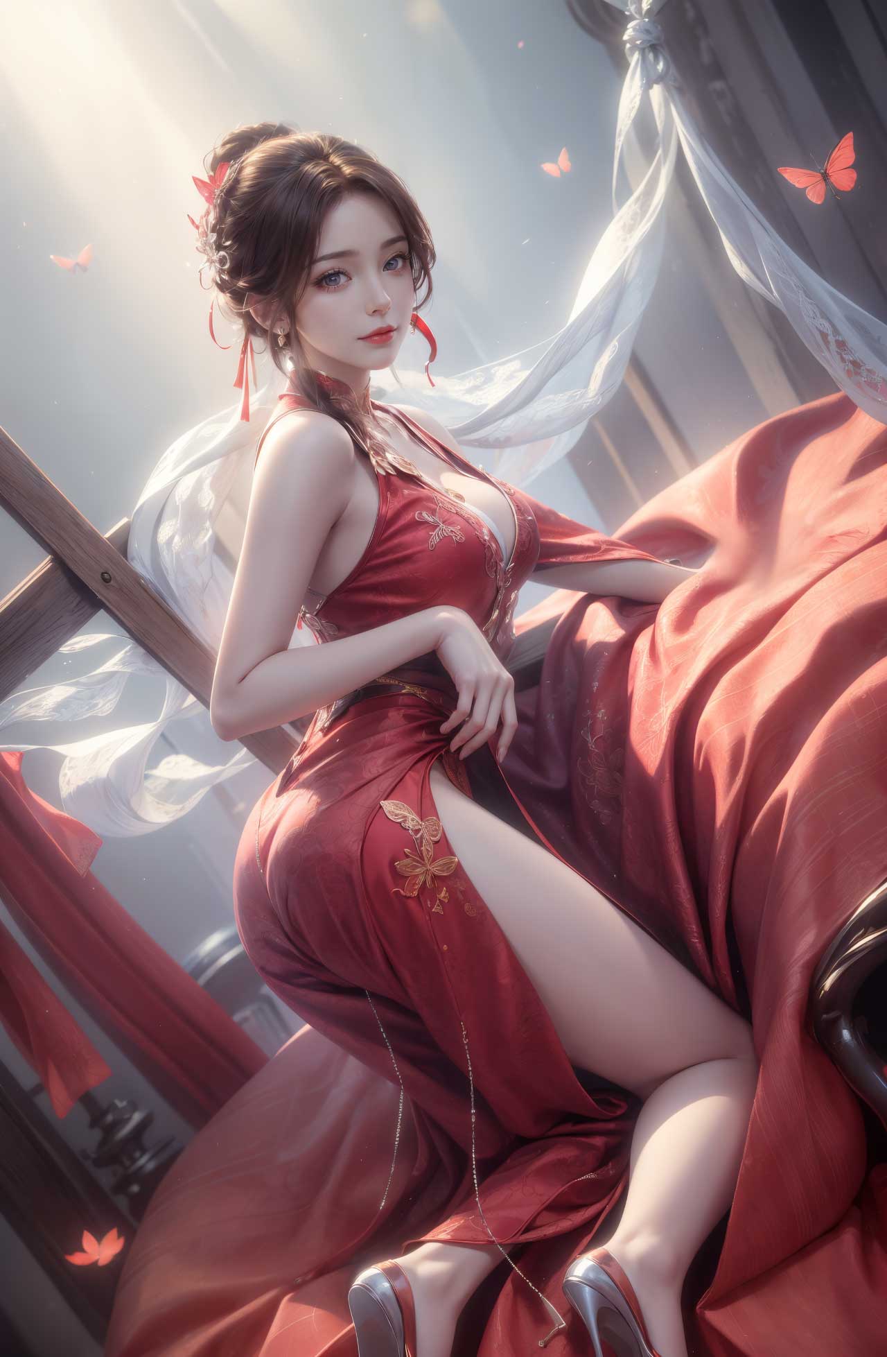 《完美世界》火灵儿旗袍性感美腿壁纸
